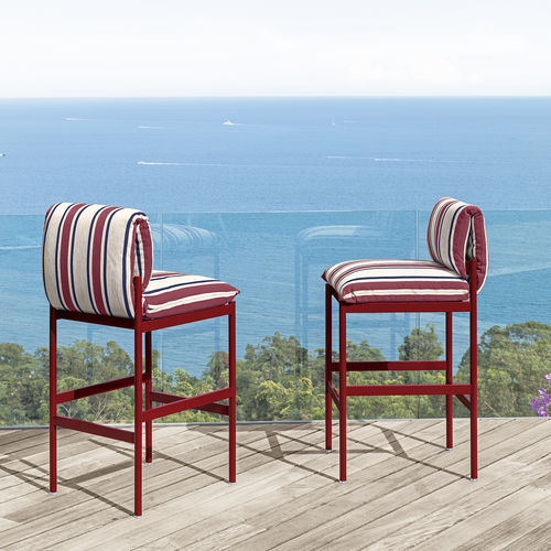 Chaise de bar contemporaine - NALU - TALENTI - d'extérieur / en tissu / avec piètement en aluminium