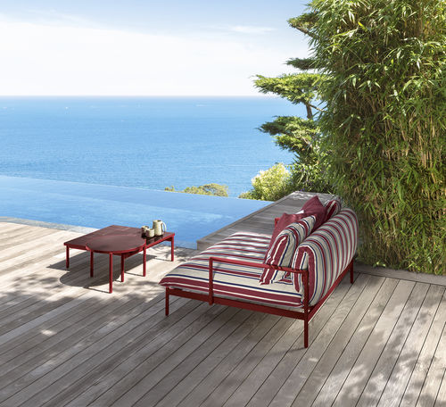 Méridienne contemporaine - NALU - TALENTI - en tissu / avec piètement en aluminium / d'extérieur