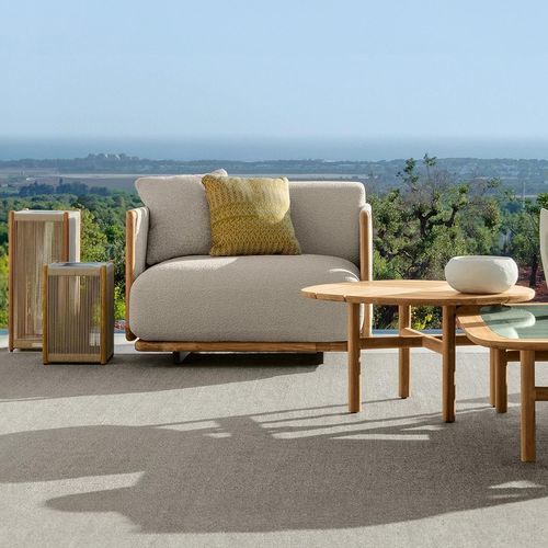 Fauteuil contemporain - JUN - TALENTI - en tissu / en bois / fait main