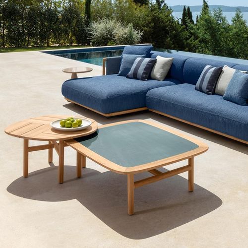 Table basse contemporaine - JUN - TALENTI - en bois / en grès / avec piètement en bois