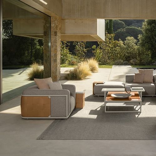 Fauteuil contemporain - TRESS&Eacute; - TALENTI - en cuir / en tissu / aluminium