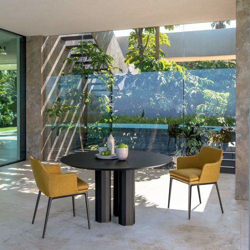 Chaise de salle à manger contemporaine - CLAUDE - TALENTI - d'extérieur / en aluminium / en tissu