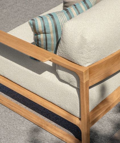 Fauteuil contemporain - THEA - TALENTI - en tissu / en teck / tapissé