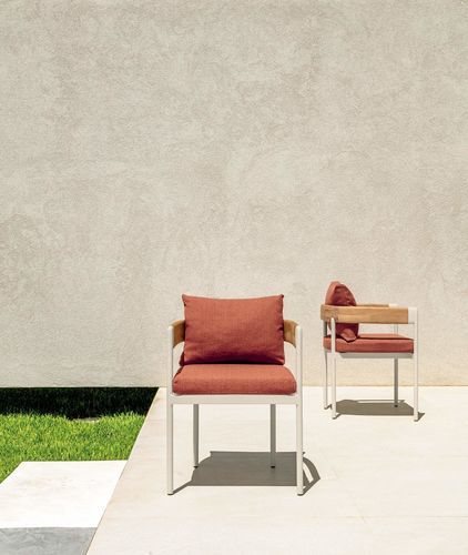 Chaise de salle à manger contemporaine - FLOW - TALENTI - d'extérieur / en aluminium / en teck