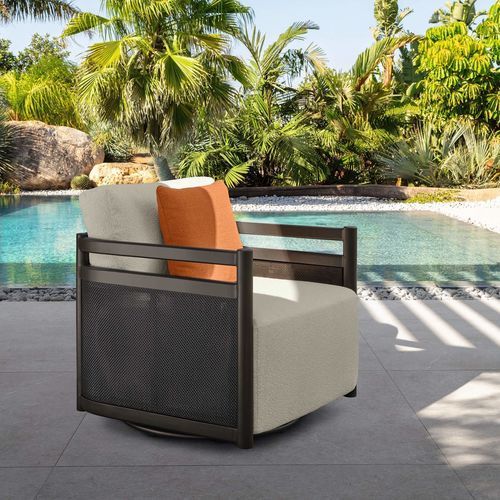 Fauteuil contemporain - EDWIN//ALU - TALENTI - en tissu / en aluminium / à coussins