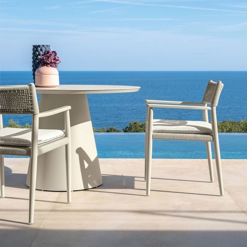 Chaise de salle à manger contemporaine - DOLCEVITA//ALU - TALENTI - d'extérieur / en aluminium / en tissu