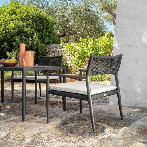 Table à manger contemporaine - DOLCEVITA//ALU - TALENTI - en aluminium / en grès / avec piètement en aluminium
