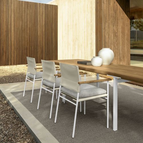 Table à manger contemporaine - ALLURE - TALENTI - en aluminium / en bois / en bois de rose