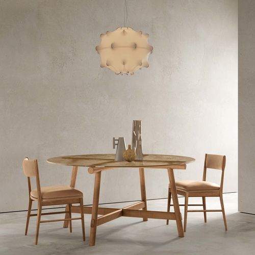Table à manger contemporaine - HYDRA - TALENTI - en thermoplastique / en placage de bois / en verre
