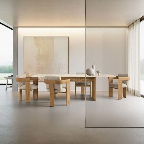 Table à manger contemporaine - VENICE - TALENTI - en placage de bois / en bois laqué brillant / en marbre