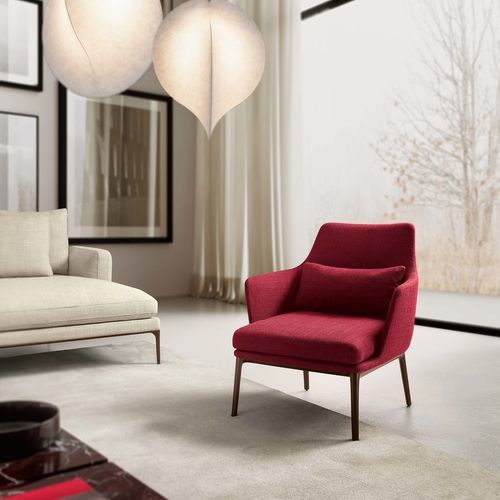 Fauteuil moderne - CLAUDE - TALENTI - en cuir / en tissu / en aluminium