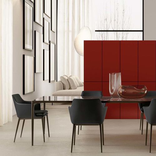 Chaise de salle à manger contemporaine - CLAUDE - TALENTI - d'intérieur / aluminium / en cuir
