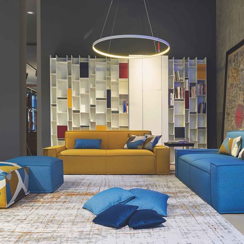 Canapé contemporain - LEO - Mazzoli Design - de salon / en tissu / en cuir