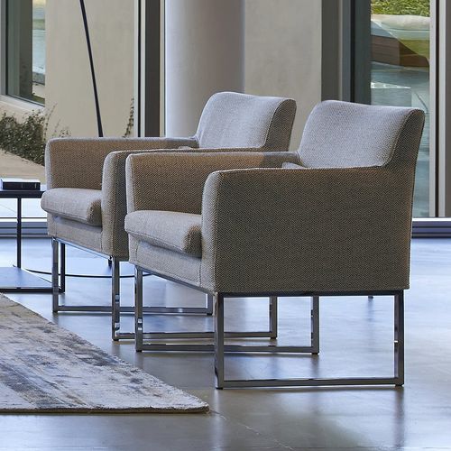 Fauteuil contemporain - AFTER DINNER - Mazzoli Design - en cuir / en tissu / en polyuréthane