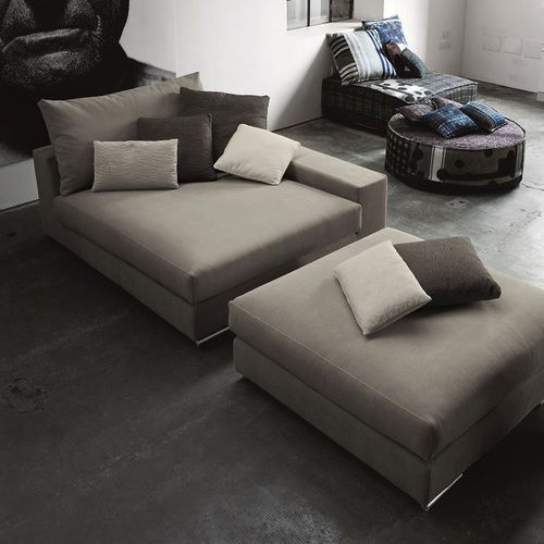 Méridienne contemporaine - MAXIME - Mazzoli Design - en tissu / en cuir / en bois massif