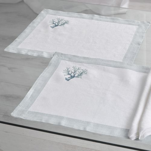 Set de table en lin - CORALLOMANIA  - MASTRO RAPHAEL - contemporain / brodé / professionnel
