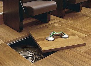 Plancher technique en bois - Jindao Floors - d'intérieur / perforé
