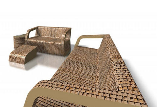 Canapé contemporain - SPARK - drydesign - marron / en carton / 2 places
