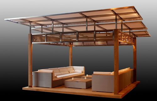 Gazebo en teck - EARLYBIRD - HONEYMOON - en acier inox / toit en toile