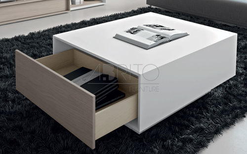 Table contemporaine - NEXT : 206 - A. Brito - en bois laqué / rectangulaire / avec tiroir