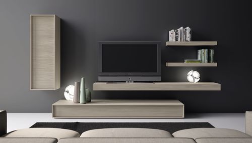 Ensemble TV mural contemporain - NEXT : 209 - A. Brito - en bois