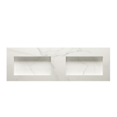 Vasque intégrée - RAFFAELLO - Inda - en céramique / avec plan intégré / rectangulaire