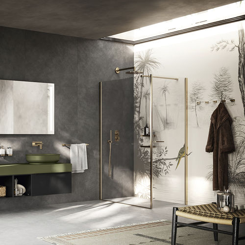 Cabine de douche à l'italienne - WALKIN - Inda - en verre / en aluminium / fixe