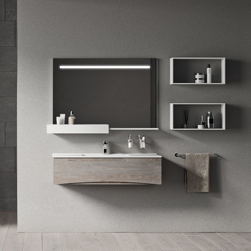 Miroir de salle de bain mural - ROVIGNO+ - Inda - contemporain / rectangulaire / aluminium