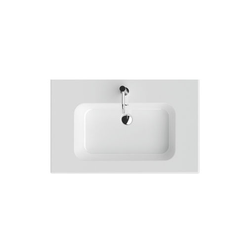 Vasque intégrée - PANAREA CC - Inda - en céramique / avec plan intégré / rectangulaire
