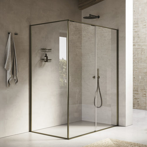 Cabine de douche à l'italienne - INDISSIMA - Inda - en aluminium / en verre / fixe