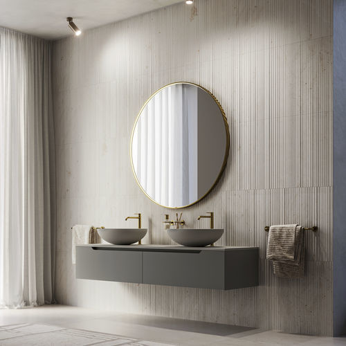 Miroir de salle de bain mural - RAGUSA+ - Inda - contemporain / rond / en aluminium