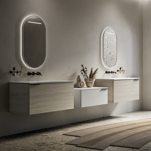 Meuble vasque double - PROGETTO FILO - Inda - suspendu / en bois / en MDF
