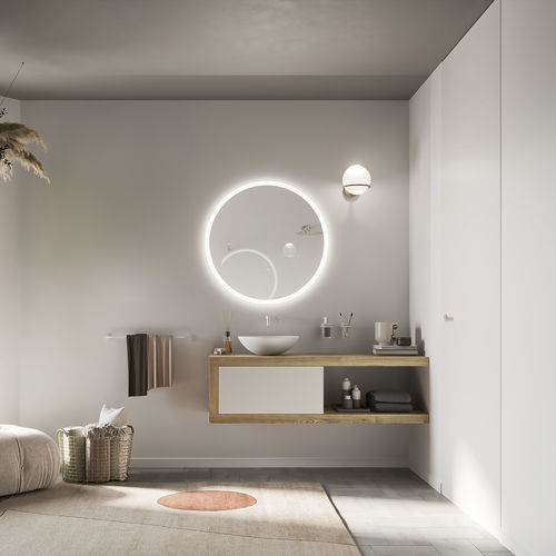 Meuble vasque à poser - PROGETTO_PUSH OPEN - Inda - en bois / contemporain / sans porte