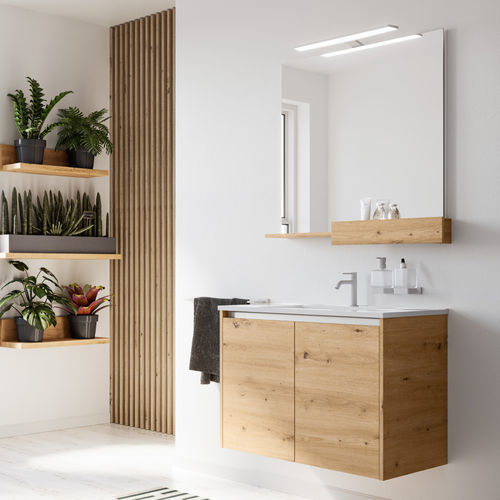 Meuble vasque suspendu - METROPOLE - Inda - en bois / contemporain / avec porte