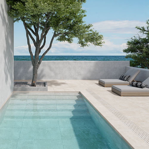 Carrelage en grès cérame - CLAR - Cerámica Mayor - finition naturelle / d'extérieur / pour plage de piscine