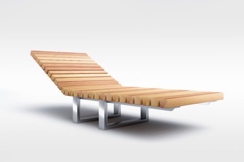 Bain de soleil contemporain - Factory Street Furniture - en bois / en acier inoxydable / professionnel
