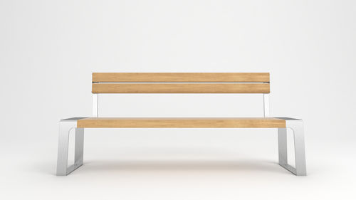 Banc public contemporain - MURTON - Factory Street Furniture - en bois / en inox / avec dossier
