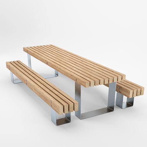 Table de pique-nique contemporaine - QUAY TABLE - Factory Street Furniture - en bois / avec piètement en acier galvanisé / rectangulaire