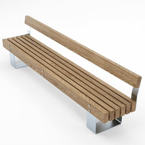 Banc public contemporain - QUAY SEAT - Factory Street Furniture - en bois / en acier galvanisé / avec dossier