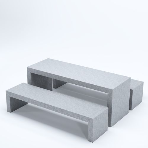 Table de pique-nique design minimaliste - BLOC  - Factory Street Furniture - en béton / avec piètement en béton / rectangulaire