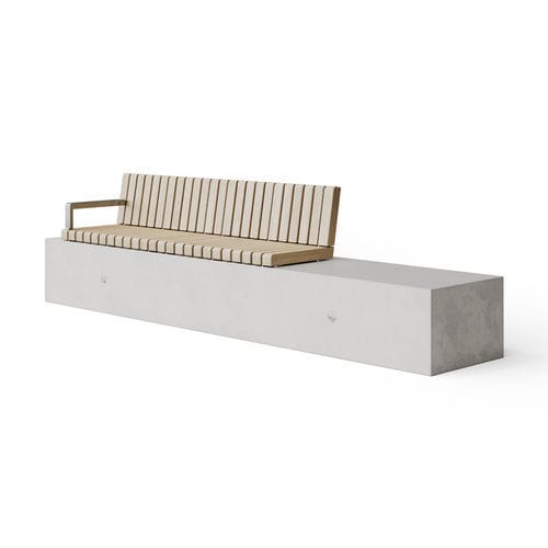 Banc public contemporain - Soca X ways  - Factory Street Furniture - en bois / en béton / en métal