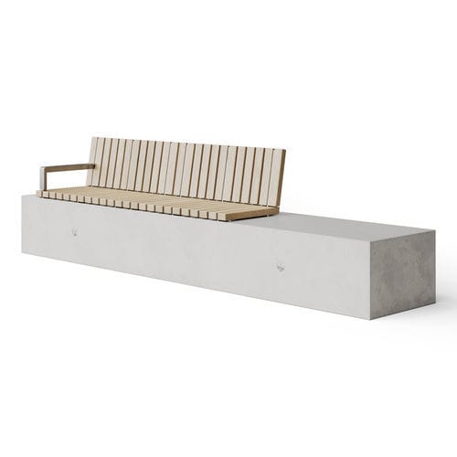 Banc public contemporain - SOCA Crossways Slat Seat - Factory Street Furniture - en bois / en béton / en métal