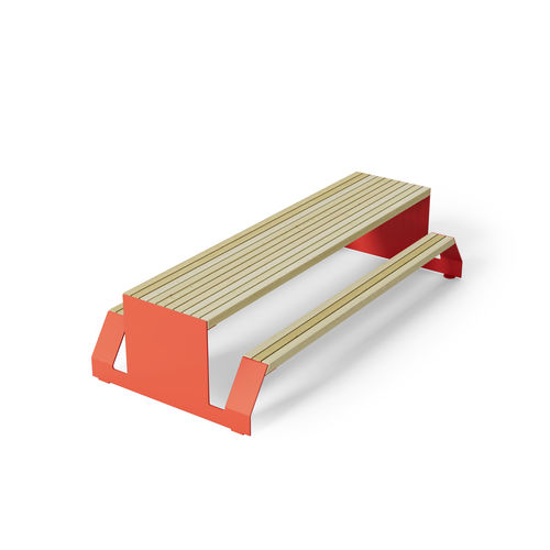 Table de pique-nique design original - SLAB  - Factory Street Furniture - en acier galvanisé / en acier à revêtement par poudre / en bois
