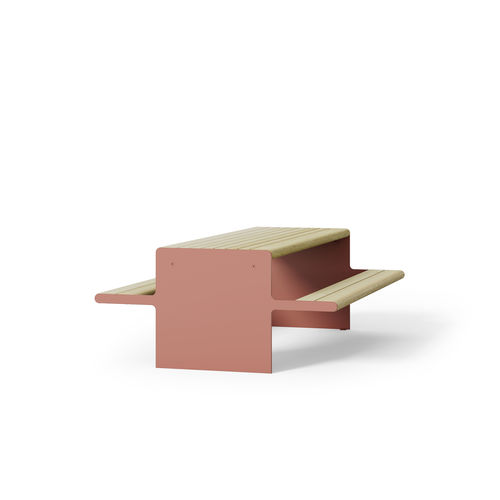 Table de pique-nique design original - PING - Factory Street Furniture - en acier galvanisé / en pin / en bois de feuillus