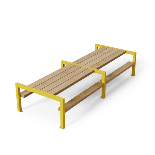 Table de pique-nique design original - ARRY - Factory Street Furniture - en acier galvanisé / en bois / avec piètement en métal