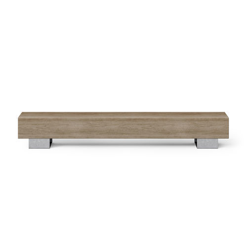 Banc public contemporain - BEAM DOUBLE BENCH - Factory Street Furniture - en acier galvanisé / en bois / en chêne