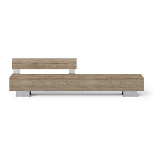 Banc public contemporain - BEAM DOUBLE SEAT - Factory Street Furniture - en acier galvanisé / en bois massif / en chêne