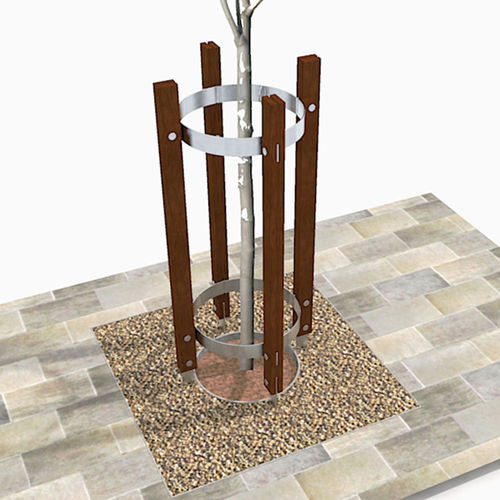 Corset d'arbre en acier galvanisé - CHRONOS - Factory Street Furniture - en bois