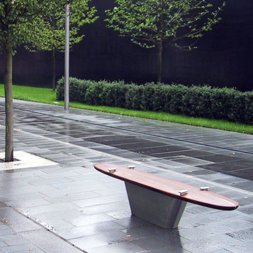 Banc public contemporain - SURF SEAT, SPINNINGFIELDS - Factory Street Furniture - en bois / en inox / lumineux