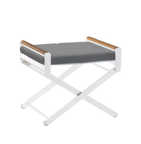 Tabouret contemporain - OSKAR - SIFAS - en teck / en Sunbrella® / avec piètement en aluminium laqué